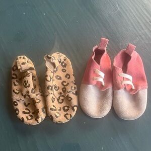 piper finn girls Kids Pink and Leopard Slip-On Shoes suede